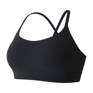 Vuori Yosemite Sports Bra Black Heather Strappy Back Yoga Activewear Womens M